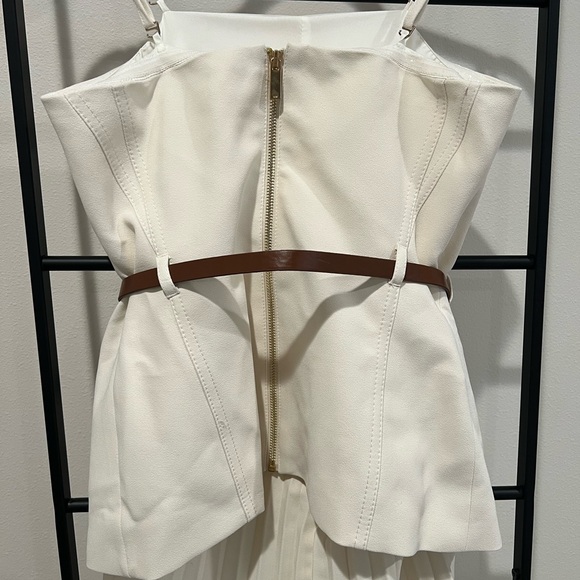 Tailored Crepe Bandeau Pleated Full Skirted Maxi Dress - Picture 8 of 9